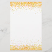 Het dinermenu van de bruiloft witte gouden confett flyer (Achterkant)