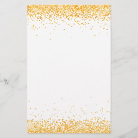 Het dinermenu van de bruiloft witte gouden confett flyer (Achterkant)