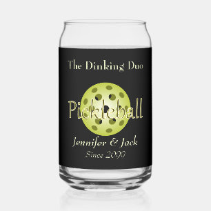 Het Dinking Duo of Dude Pickleball Ball Beer Blikvorm Glas