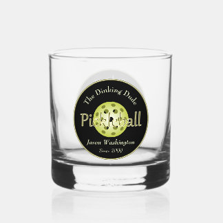 Het Dinking Duo of Dude Pickleball Ball Rocks Whisky Glas