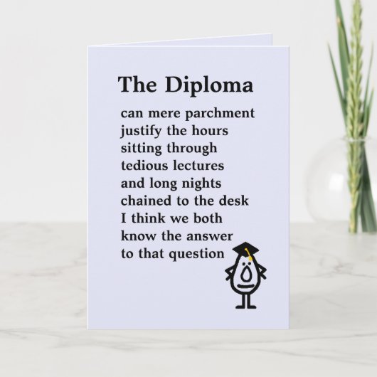 Het diploma kaart (Voorkant)