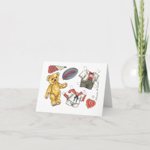 Het document van de teddybeer kaart van de poppen