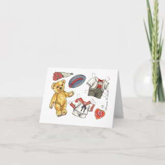Het document van de teddybeer kaart van de poppen