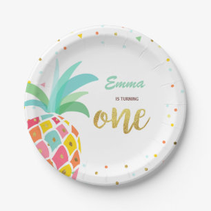 Het Document van de Verjaardag van de ananas Papieren Bordje