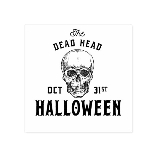 Het dode hoofd 	rubberstempel (Afrduk)