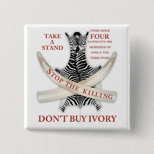 het doden stoppen vierkante button 5,1 cm