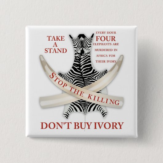 het doden te stoppen vierkante button 5,1 cm (Voorkant)