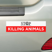 het doden van dieren stoppen bumpersticker (Op auto)