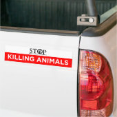 het doden van dieren stoppen bumpersticker (Op Truck)
