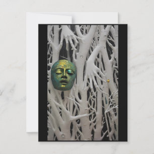 Het dodenmasker van de oude beroemdheid briefkaart