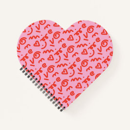 Het Doodle Heart Spiral Notitieboek