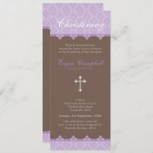 HET DOOPSEL NODIGT: UIT: oh zo mooie 7P Kaart (Voorkant / Achterkant)