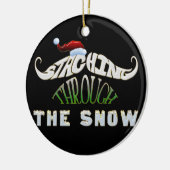 Het doorboren van de sneeuw keramisch ornament (Links)