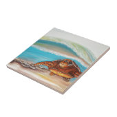 Het doorbreken van de waterrust Zee schildpad Tegeltje (Zijkant)