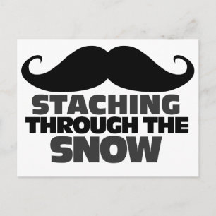 Het doorzoeken van de sneeuw briefkaart