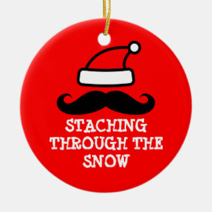 Het doorzoeken van de sneeuwkerstversiering keramisch ornament