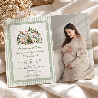 Het Dorp Baby Shower Foto Kaart