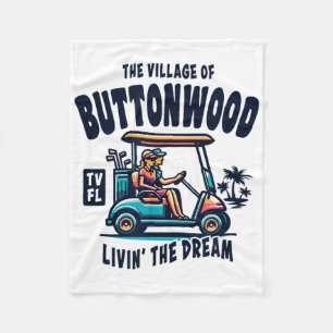 Het dorp Buttonwood golfkar ontwerp Fleece Deken