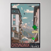 Het dorp Chamonix - BonW Poster (Voorkant)