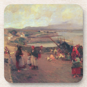 Het dorp Connemara - De weg naar de haven, 1898 Onderzetter