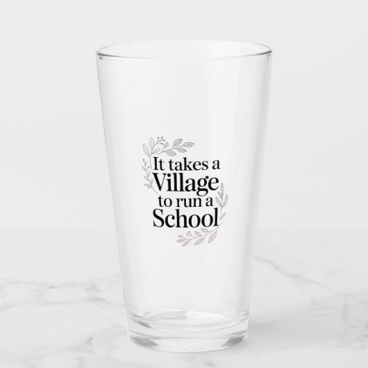Het Dorp dat een School Drijft Quote Glas (Voorkant)
