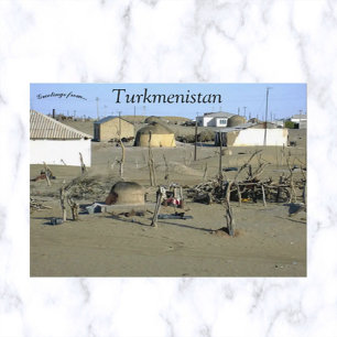 Het dorp Erbent in Turkmenistan Briefkaart