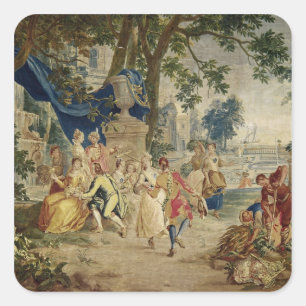 Het dorp Fete na D.Teniers Vierkante Sticker