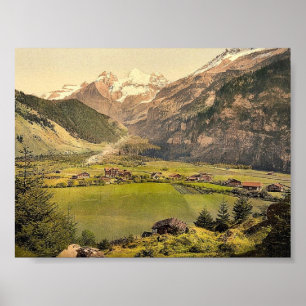 het dorp Kandersteg en de berggroep Blumlisalp, Poster