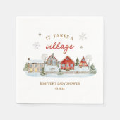 Het Dorp Kerst Winter Baby Shower Servet (Voorkant)