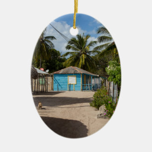 Het dorp Mano Juan in Saona Domenican Keramisch Ornament