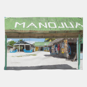Het dorp Mano Juan in Saona Domenican Theedoek