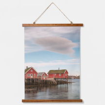 Het dorp Noorwegen Lofoten Vist