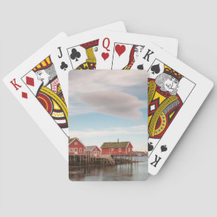 Het dorp Noorwegen Lofoten Vist Pokerkaarten