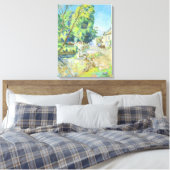 Het dorp (pastel op papier) canvas afdruk (Insitu (Slaapkamer))