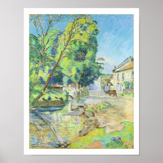 Het dorp (pastel op papier) poster (Voorkant)