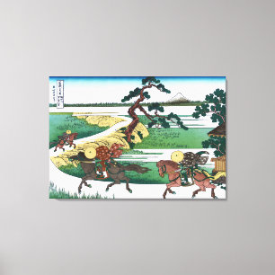 Het dorp Sekiya op de Sumida Canvas Afdruk