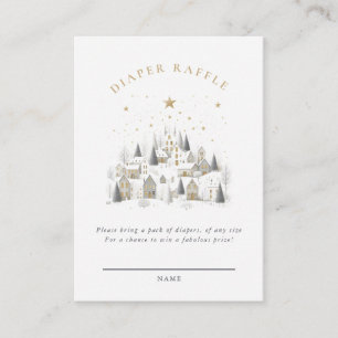 Het Dorp Sneeuwige Whimsical Baby Shower Informatiekaartje