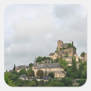 Het dorp Turenne in Frankrijk Vierkante Sticker