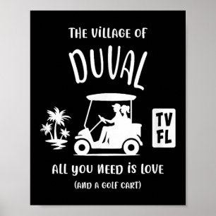 Het dorp van Duval TV FL Golf Cart Design Poster