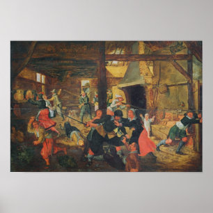 Het dorp van een Boerderij Poster