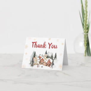 Het Dorp Winter Baby Shower Bedankkaart