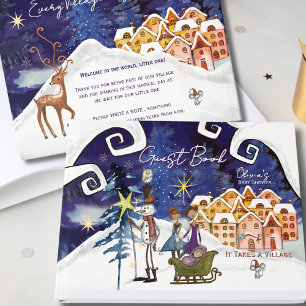 Het Dorp Winter Feeën Meisje Baby Shower Gastenboek