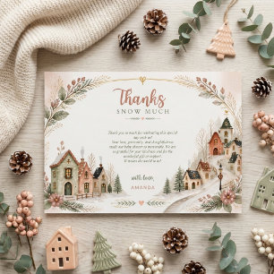 Het Dorp Winter Vintage Baby Borrel Bedankkaart