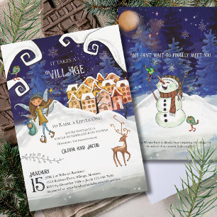 Het Dorp Winterfee Baby Shower Kaart