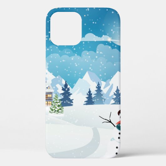 Het dorpswinterlandschap met sneeuw bedekt Case-Mate iPhone case (Achterkant)