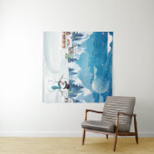 Het dorpswinterlandschap met sneeuw bedekt wandkleed (In Situ (horizontaal))