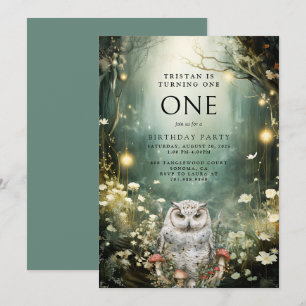 Het draaien van een Enchanted Forest Uil 1e verjaa Kaart