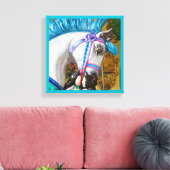 Het draaimolen geschilderde paard 2 canvas afdruk (Insitu (Woonkamer))