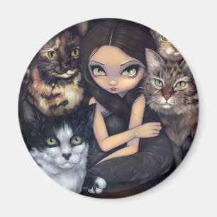 "Het draait allemaal om de katten" Magnet Magneet