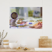 Het draait allemaal om geld, geld, geld. poster (Keuken)